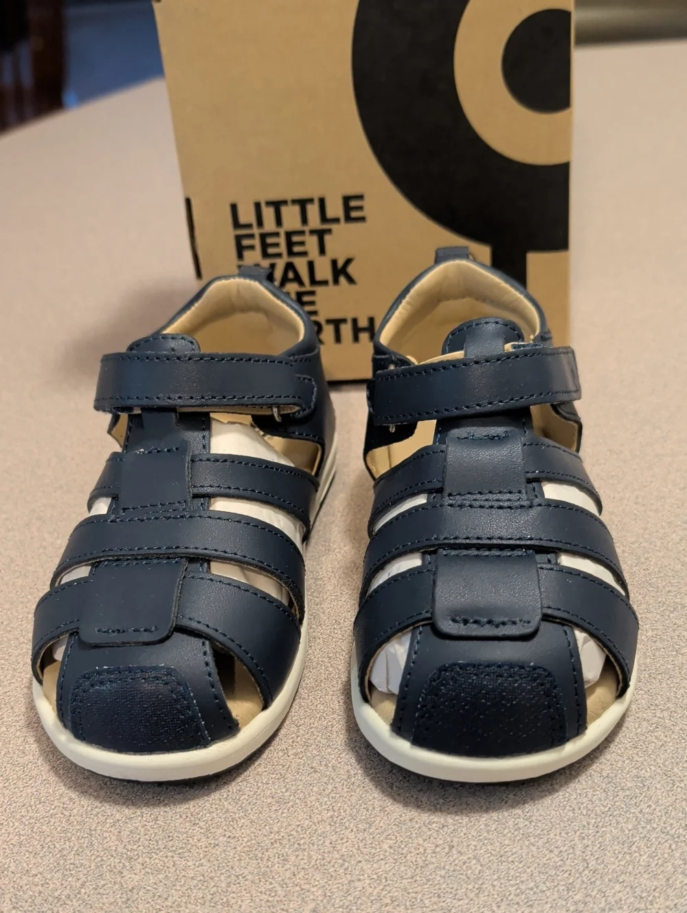 OLD SOLES Little Boys Navy Surf Sandals - Leather New in Box